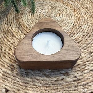 Triangular Wooden Tealight Holder